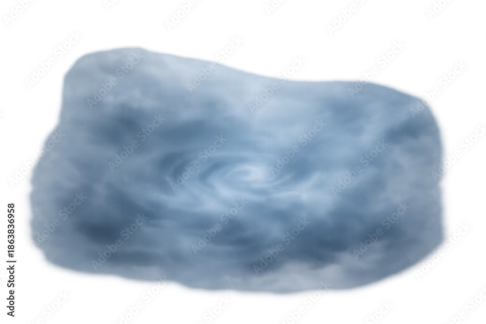 Naklejka premium Dark storm cloud forming hurricane vortex on transparent background, preparing for powerful tropical weather