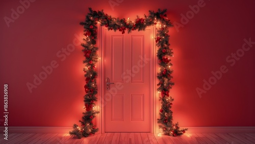 Festive Christmas Top Border with Gift Boxes and Holiday Decorations