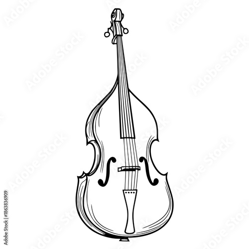 Elegant Melodies: Classic Double Bass | Clean, isolated vector art for creative projects.
