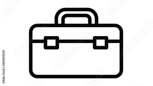 Modern briefcase icon for business and professional use, Generative AI.