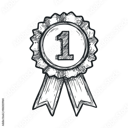 Award ribbon symbol representing first place achievement