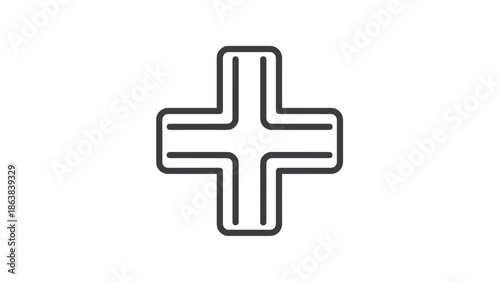 Modern medical cross symbol for healthcare and wellness, Generative AI.