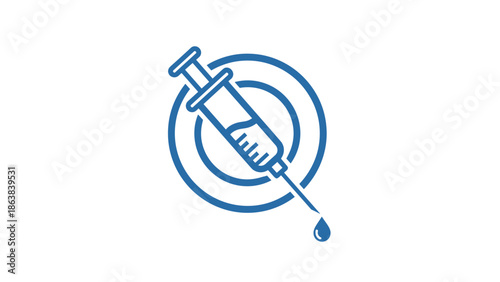 Vaccine syringe injecting medicine with precision and care, Generative AI.