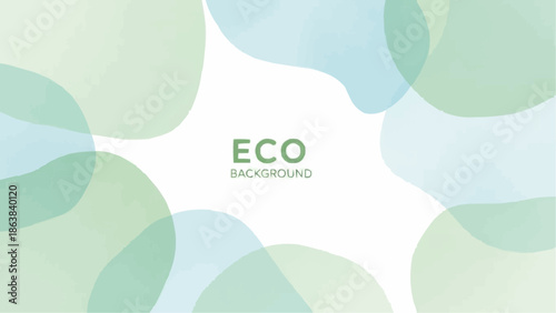 Eco friendly background with green and blue abstract shapes