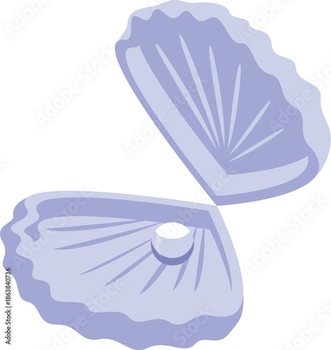 Open shell revealing a beautiful, round pearl nestled within its delicate, iridescent interior