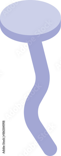 Lavender bent nail isolated on white background, symbolizing construction flaws and unstable foundations