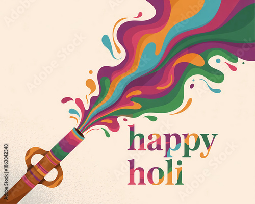 Colorful abstract illustration celebrating the vibrant festival of holi