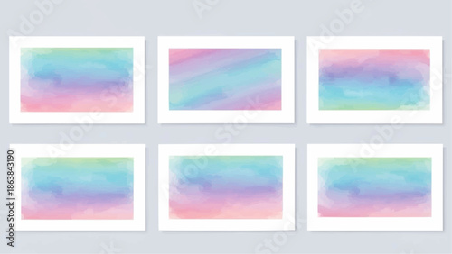 Vibrant pastel color palette with soft gradient backgrounds