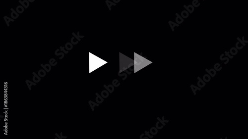 Forward or REW Graphic icon on transparent Background, Animation of looping Forward shape concept, 4k Animation of looping rewind button concept with glitch effect.