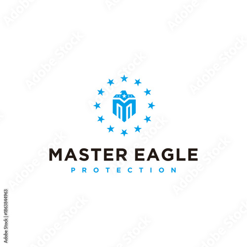 Initial letter M Logo with Eagle Design Inspiration Stock Vector Template Illustration