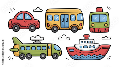 Vehicular Fantasy: Vibrant illustrations of diverse modes of transport, ready to whisk one away on imaginative journeys.