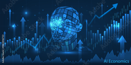 Vector illustrations of a theorised stock bubble growing amid the current AI boom for world economics background.