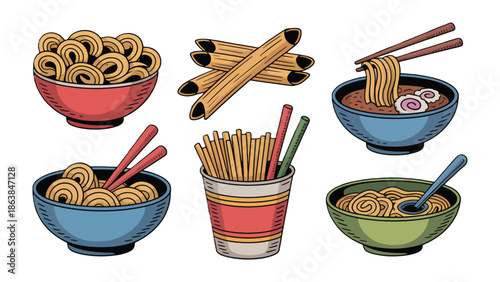 Culinary Delights: A colorful illustration presents an array of delicious dishes, each a unique culinary experience, offering a tantalizing feast for the eyes and the appetite.