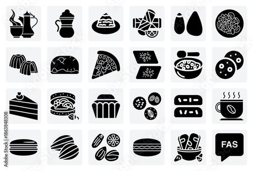 Levantine And Arabian Peninsula Delicacies – A Collection Of Traditional Meals, Sweets, And Drinks For Cultural Food Illustrations