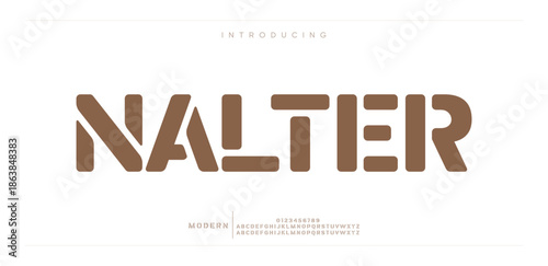 Nalter Minimal modern logo alphabet fonts. Typography minimalist urban sana serif digital fashion future creative logos fonts. vector illustration