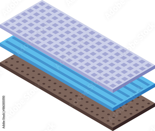 Breathable and comfortable orthopedic mattress layers showing different materials and structure for a good sleep