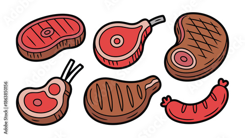 Gourmet Meat Cuts: An appetizing assortment of meticulously prepared meat cuts, ready for culinary exploration, presented against a clean backdrop.