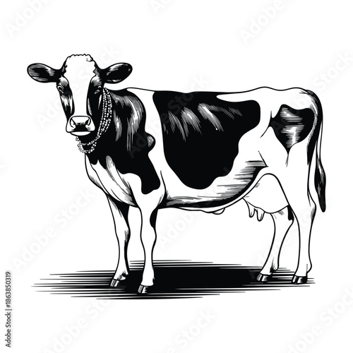 black and white cow