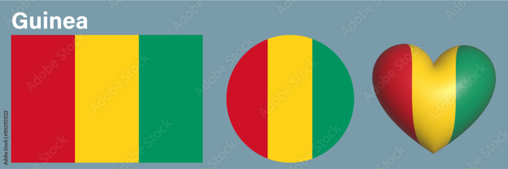 Fototapeta premium set Guinea flag icon vector illustration sign 
