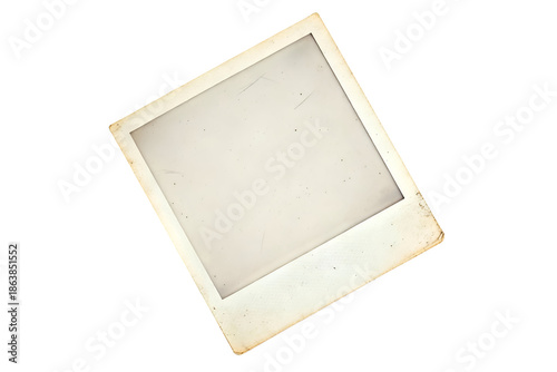 Vintage Blank Instant Photo Frame with Aged Texture on Transparent Background (4)
