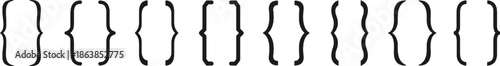 Set of Curly Braces and Parentheses Symbols for Punctuation