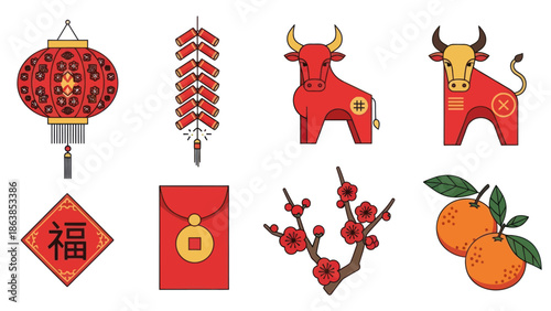 Chinese New Year Ox Elements 1.