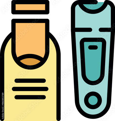 Electric nail file polishing a fingernail during a manicure treatment at a professional beauty salon