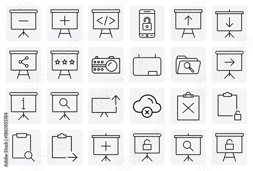 Photos Interactive Projector Screen Functions – Controls For Adding, Sharing, And Managing Presentation Slides And Information