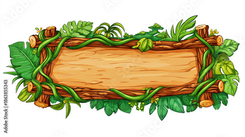 Jungle Adventure Cartoon Banner for Game Popup Design