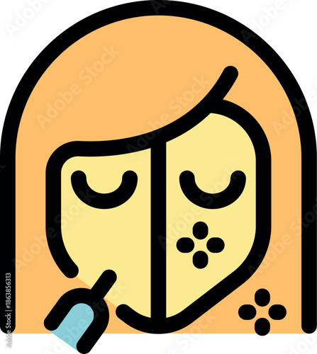 Makeup artist applying powder on a client's face with a brush, during a makeup session