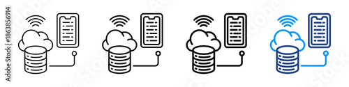 Data Portability Icon Different Style Outline Collection Set.