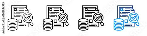 Data Audit Icon Different Style Outline Collection Set.