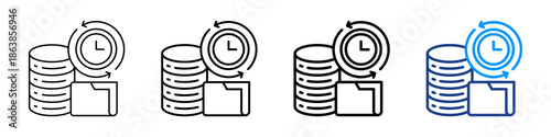 Data Retention Icon Different Style Outline Collection Set.