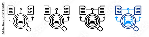 Data Classification Icon Different Style Outline Collection Set.