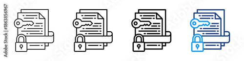Access Log Icon Different Style Outline Collection Set.