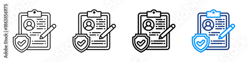 Consent Management Icon Different Style Outline Collection Set.