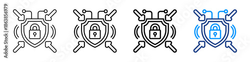 Cyber Resilience Icon Different Style Outline Collection Set.