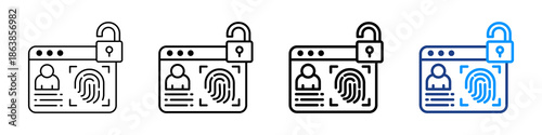 User Authentication Icon Different Style Outline Collection Set.