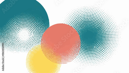 Vibrant dots pattern with colorful circles and gradient effect