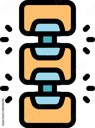 Interconnected vertebrae forming a healthy spine, promoting spinal health and well being