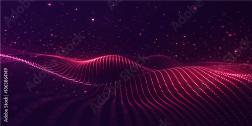 A magic pink and purple abstract background featuring a glowing star design with shiny waves and winter holiday light vectors for a bright Christmas wallpaper illustration