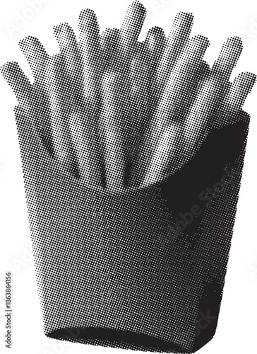French Fries Halftone Art Snack Graphic