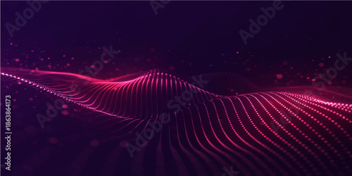 Abstract purple and pink background with flowing wave lines and digital fractal curves creates a futuristic motion design texture for a high-tech art wallpaper concept
