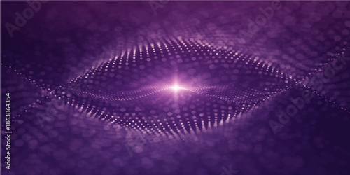 Abstract blue and purple background with rays creates a futuristic digital wallpaper featuring a glowing star pattern and motion texture in a high-tech fractal tunnel design
