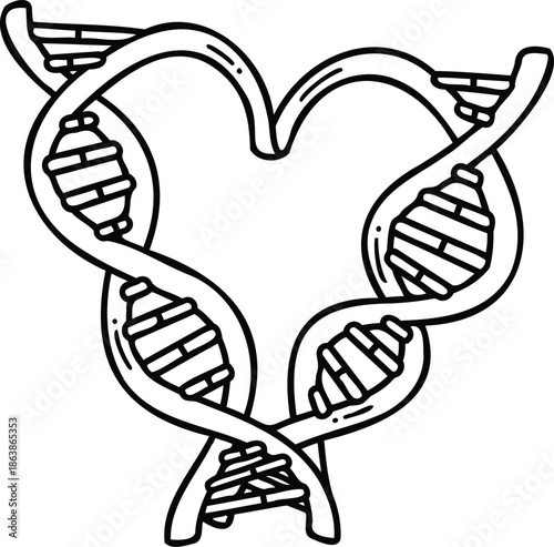 DNA Heart Genetic Love Concept.