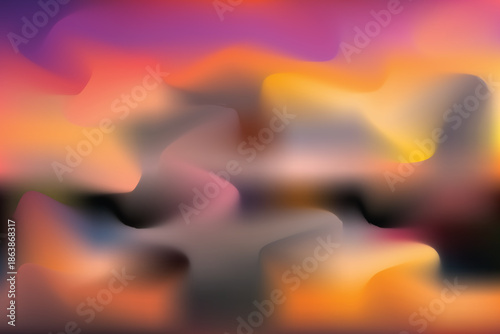 Abstract soft gradient composition with vibrant warm colors like pink, orange, and yellow, evoking a dreamy sunset-like atmosphere.