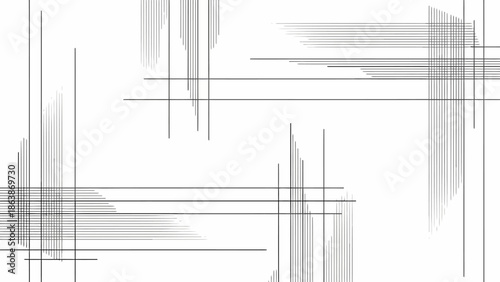 Abstract geometric grayscale background featuring intersecting lines and shapes.