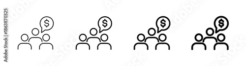 Sales Team outline icons pack collection. vector illustration