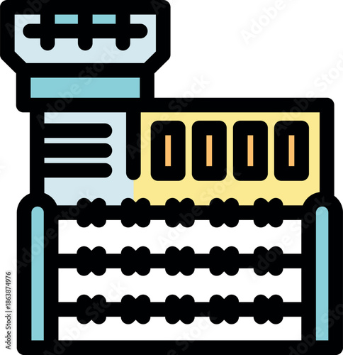 Icon depicting a secure facility with a watchtower and fencing