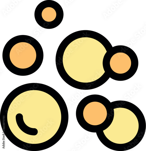 Golden bubbles floating, creating a sparkling, effervescent visual, perfect for backgrounds and design elements related to freshness and celebration